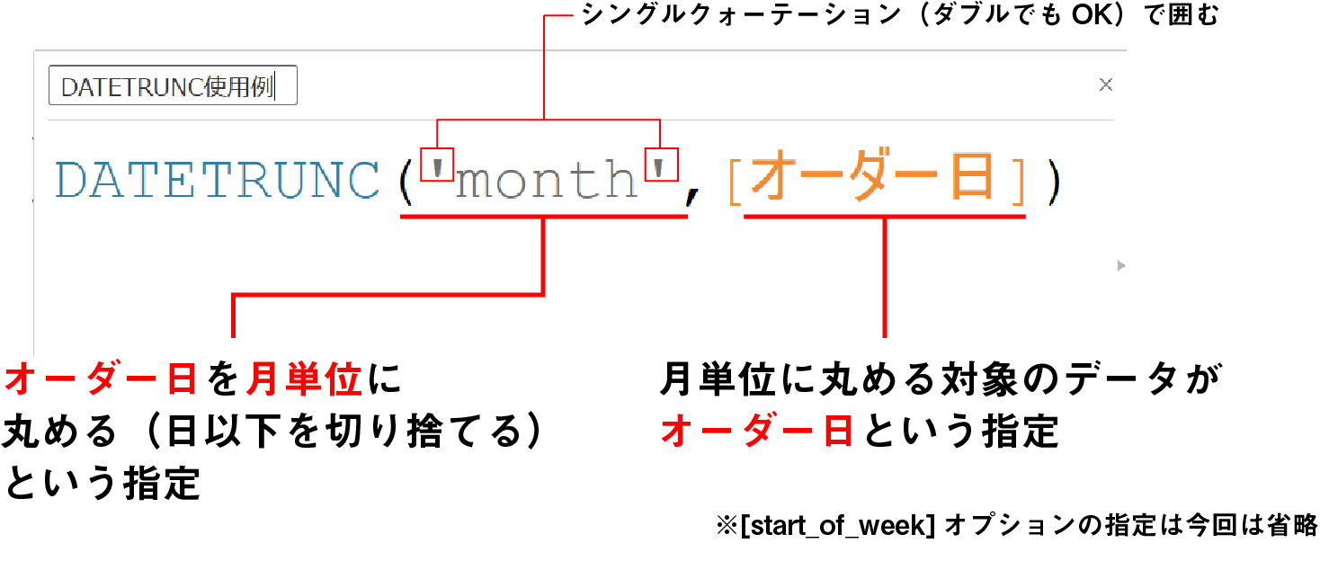 DATETRUNC関数③